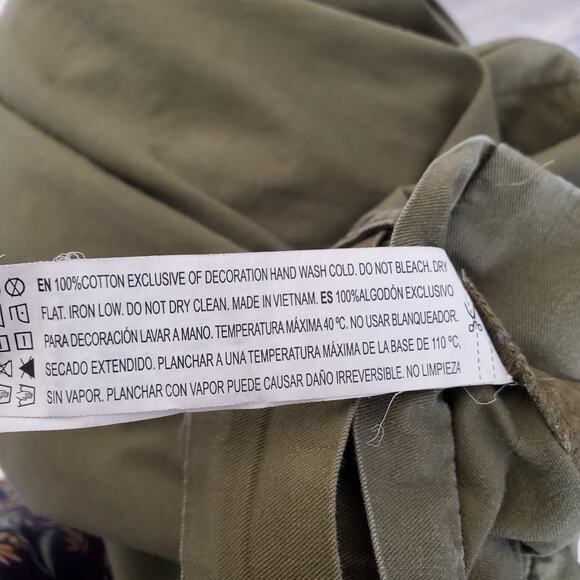 Forever 21 Olive Green High Rise Paperbag Belted Chino Trousers Small - Picture 7 of 7